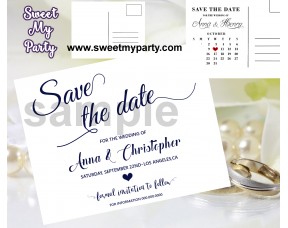 Navy Blue Wedding Save the Date cards,Navy blue Wedding Save Our Date, (00c)